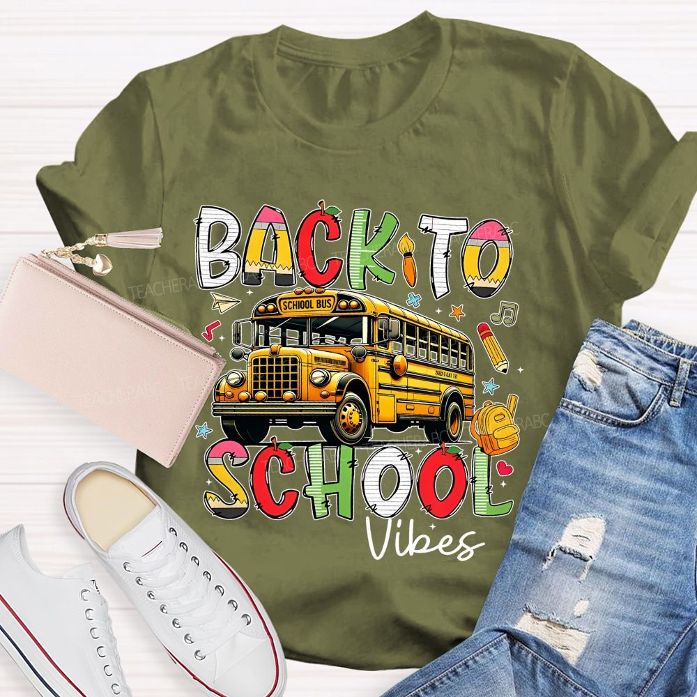 Back To School Vibes  Graphic  Teacher T-shirt