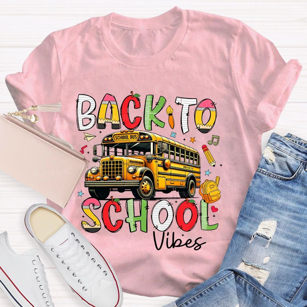 Back To School Vibes  Graphic  Teacher T-shirt
