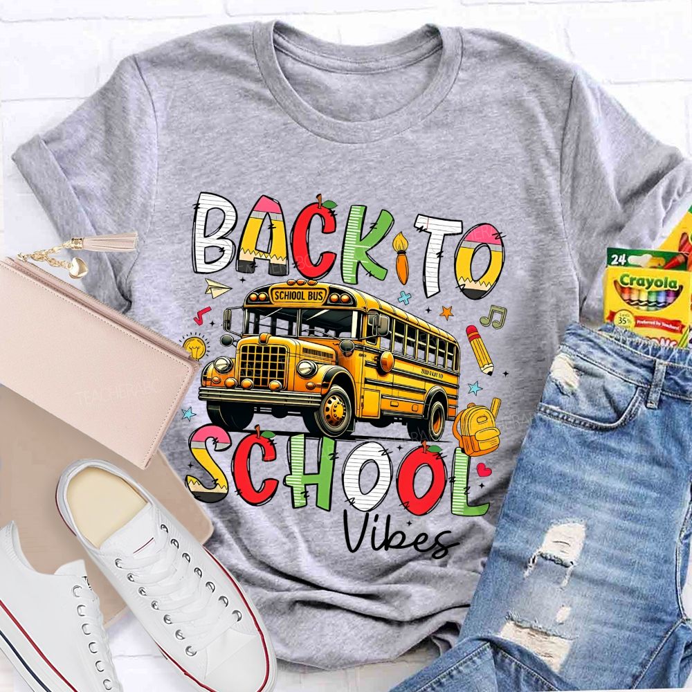 Back To School Vibes  Graphic  Teacher T-shirt
