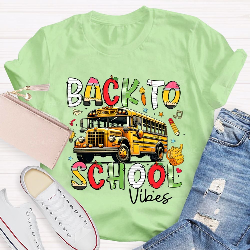 Back To School Vibes  Graphic  Teacher T-shirt