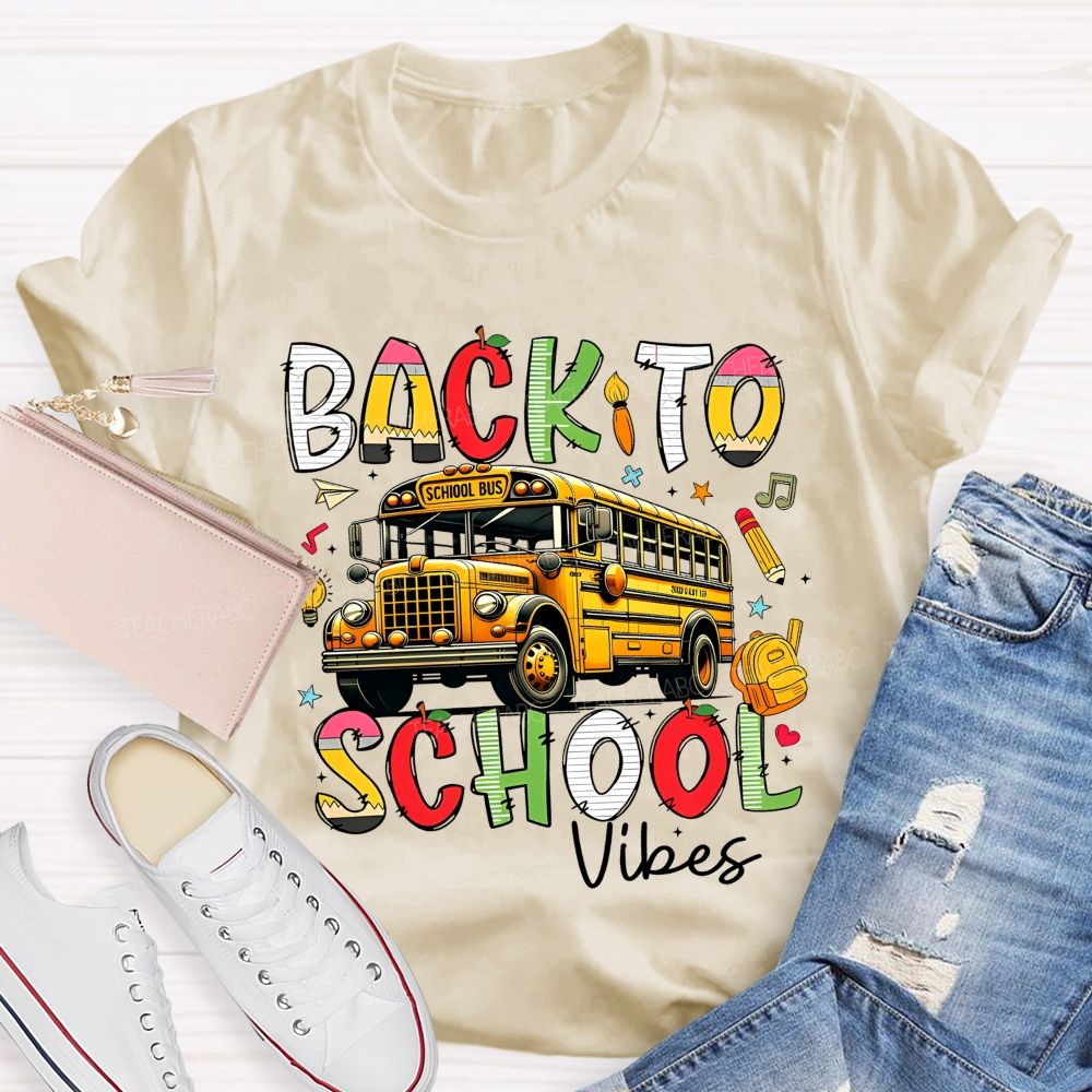 Back To School Vibes  Graphic  Teacher T-shirt