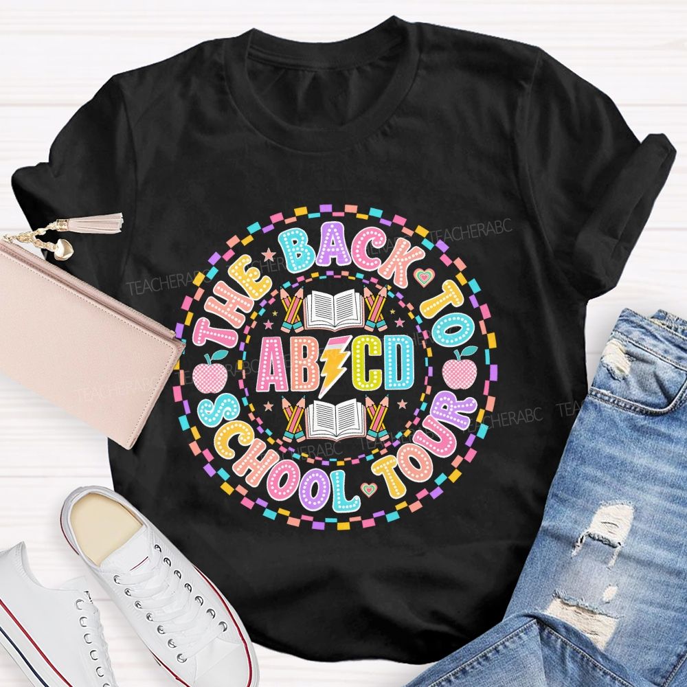 Back To School Tour Graphic  Teacher T-shirt