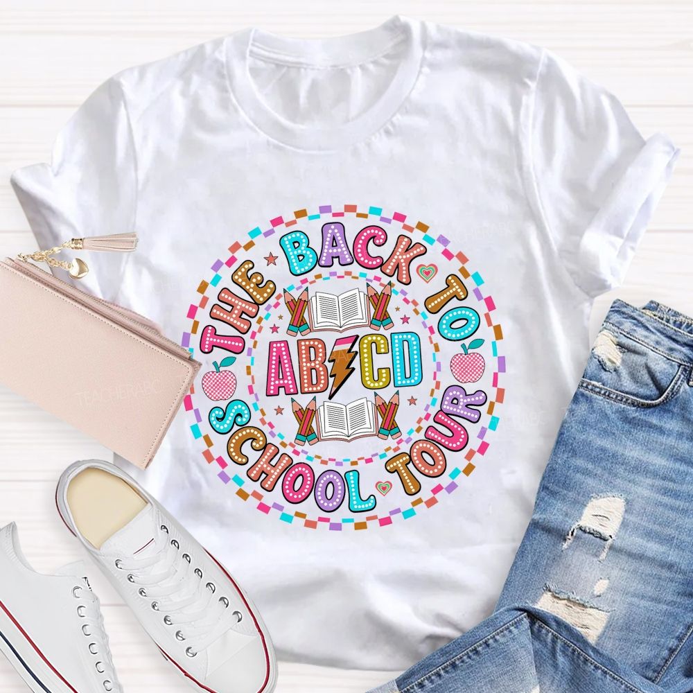 Back To School Tour Graphic  Teacher T-shirt