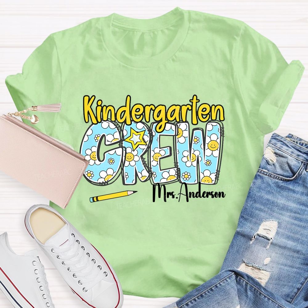Personalized Grade And Name  Kindergarten Crew  Teacher T-shirt