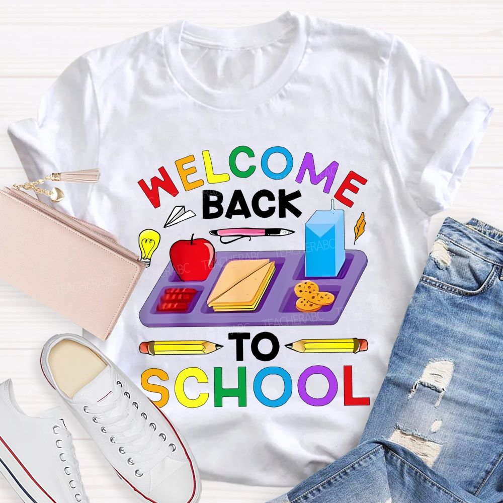Welcome Back To School Plate  Teacher T-shirt