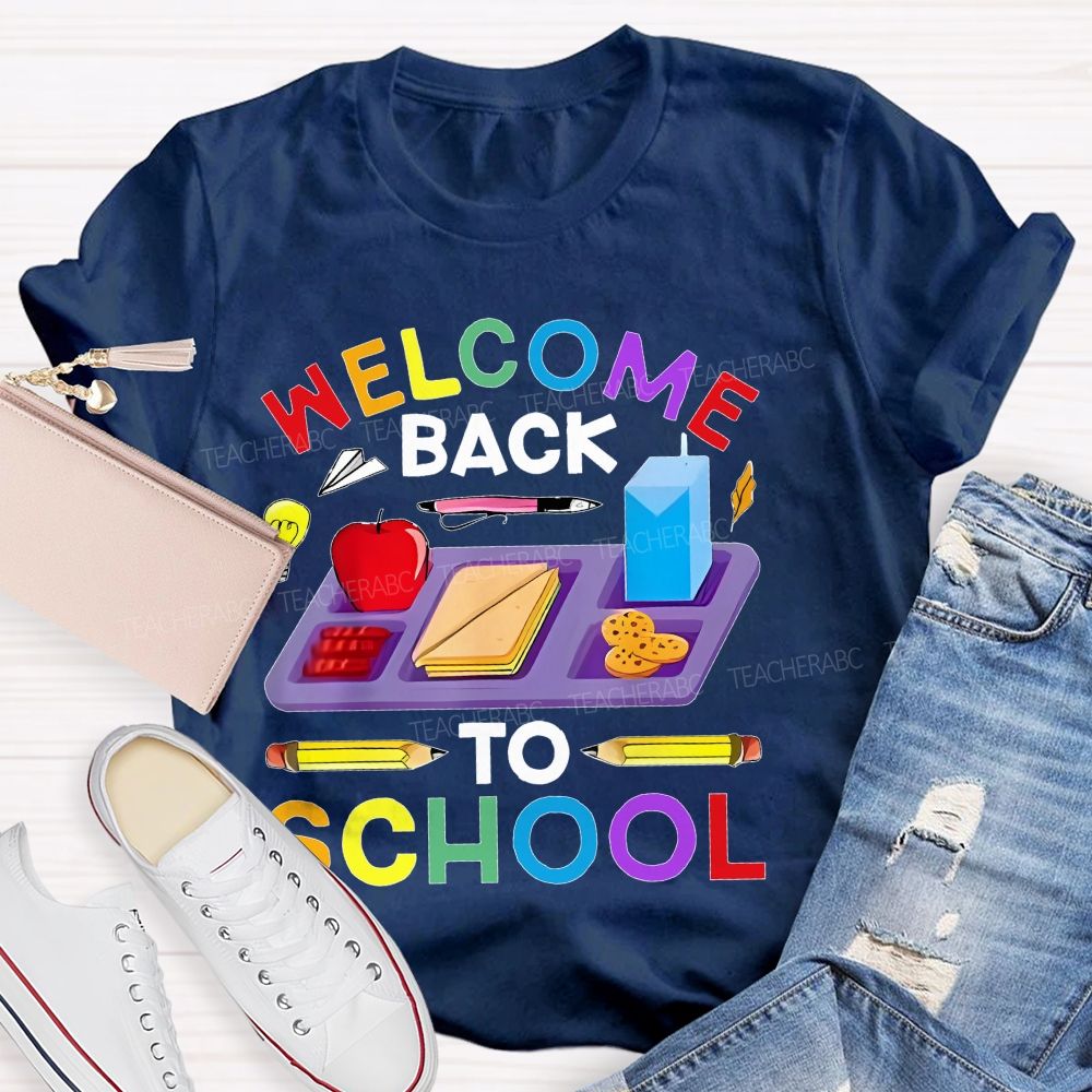 Welcome Back To School Plate  Teacher T-shirt