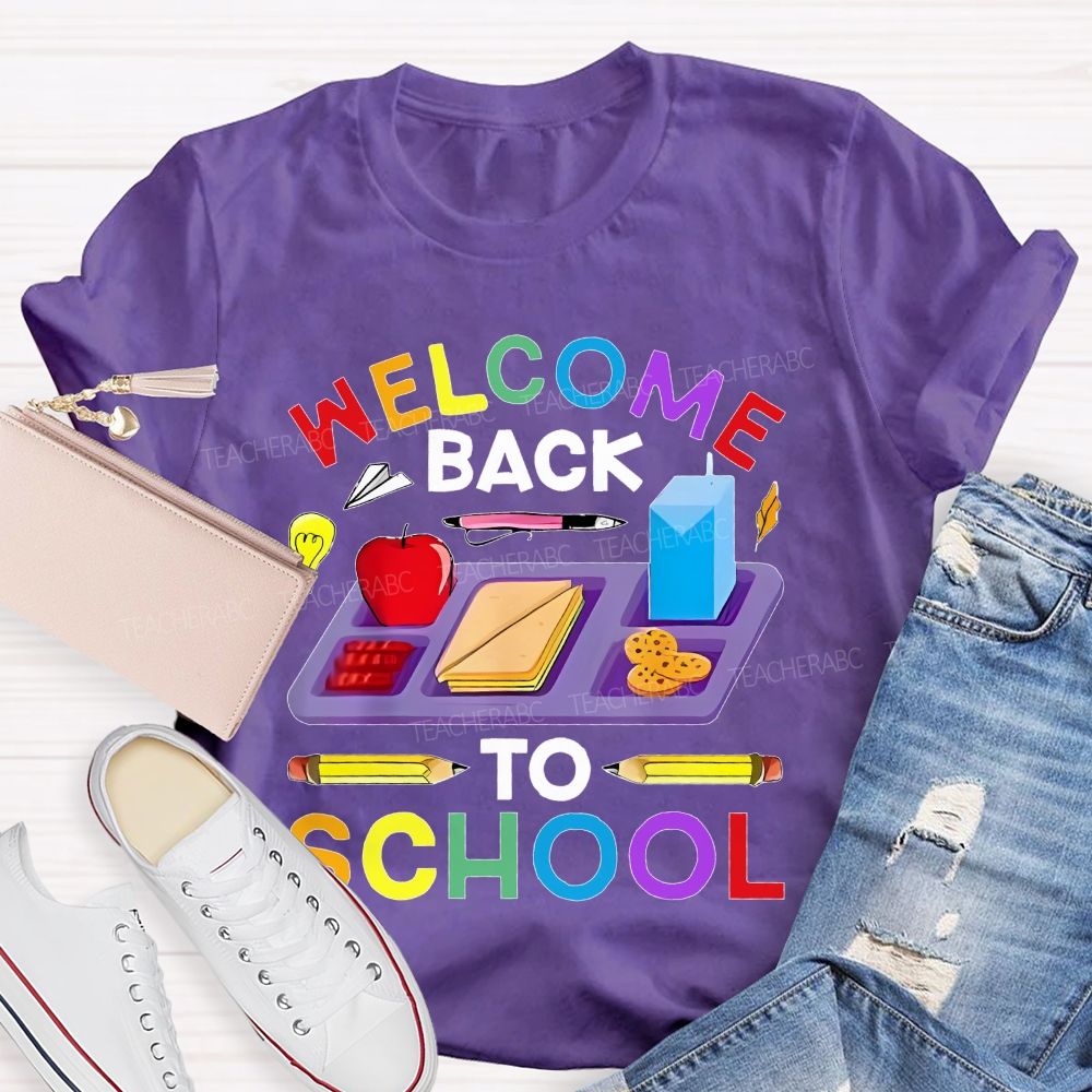 Welcome Back To School Plate  Teacher T-shirt