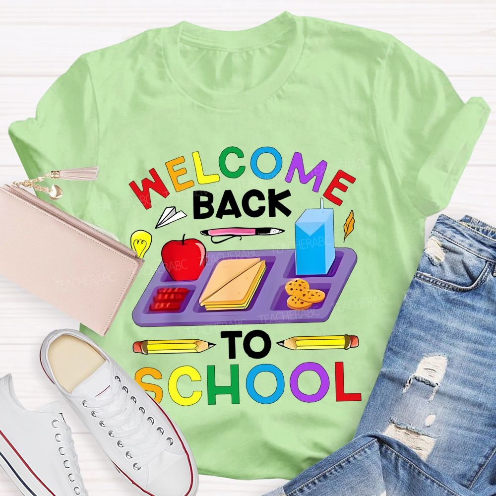 Welcome Back To School Plate  Teacher T-shirt