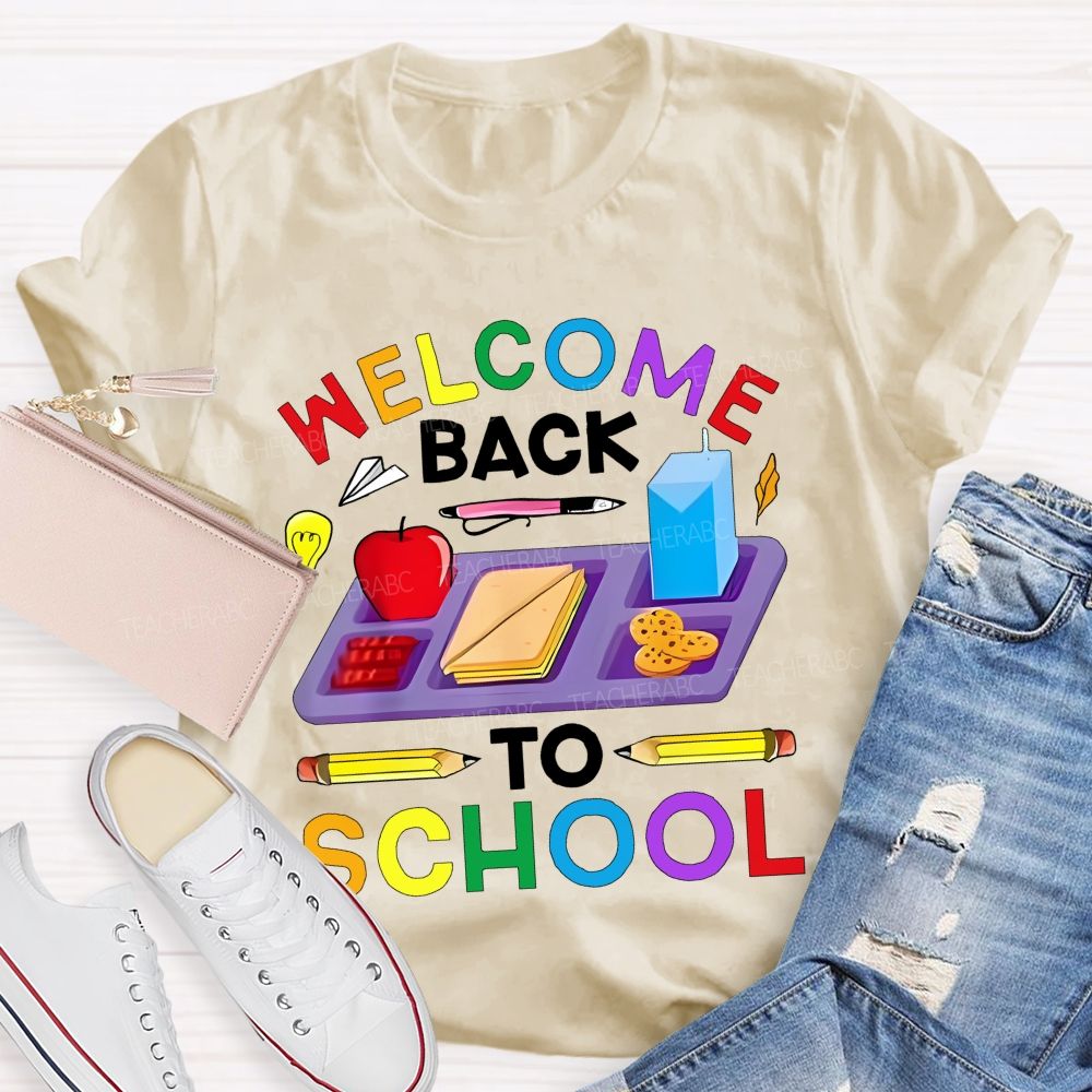 Welcome Back To School Plate  Teacher T-shirt