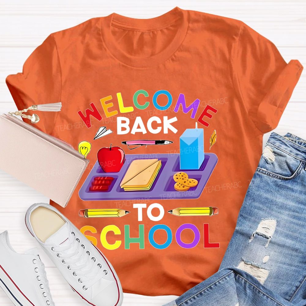 Welcome Back To School Plate  Teacher T-shirt