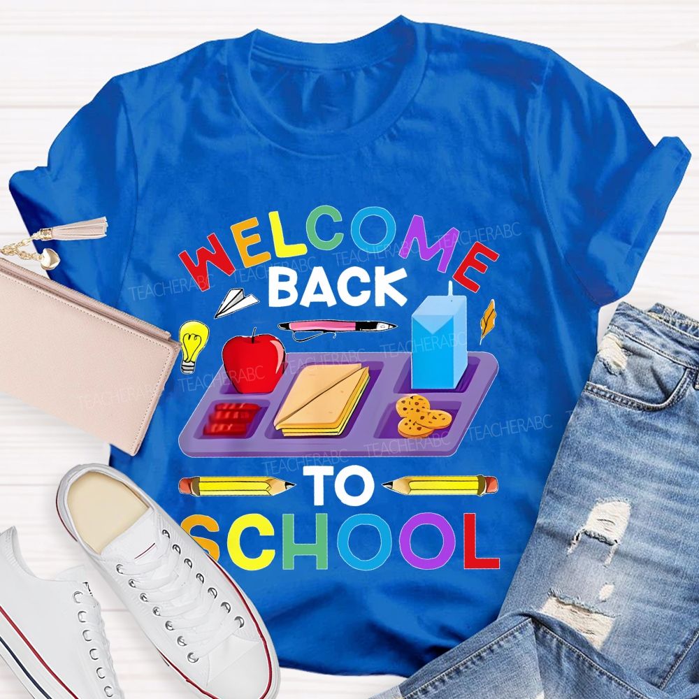 Welcome Back To School Plate  Teacher T-shirt