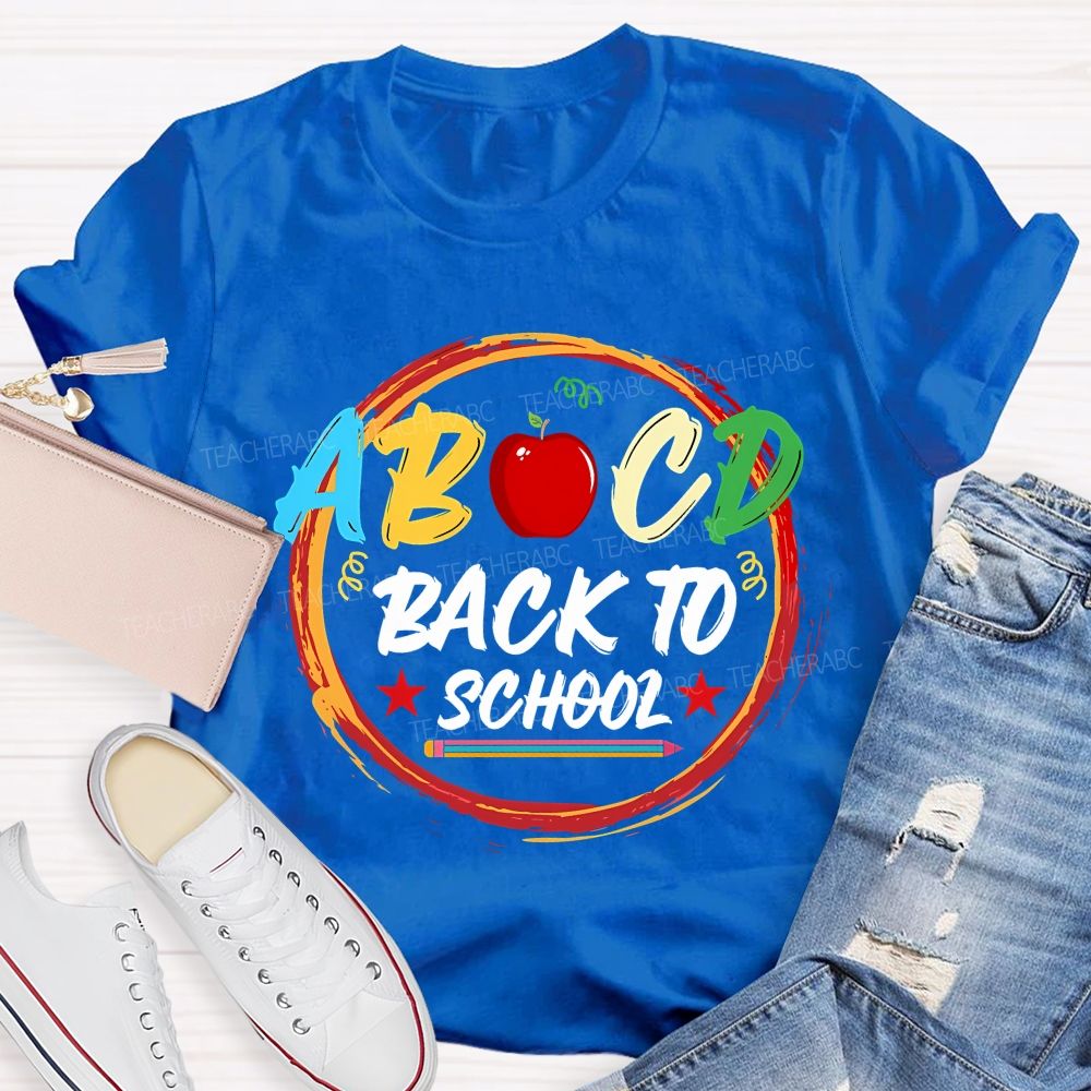 Abcd Back To School And Apple Teacher T-shirt