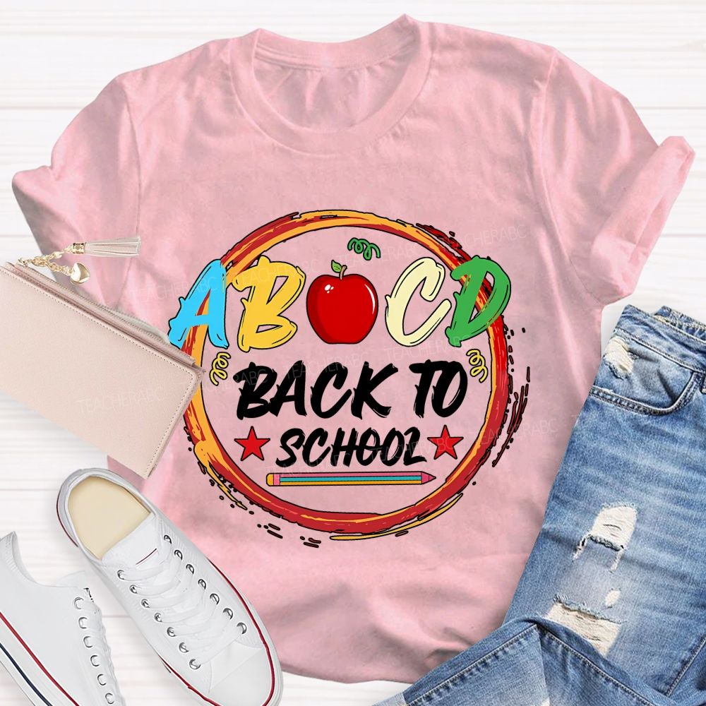 Abcd Back To School And Apple Teacher T-shirt