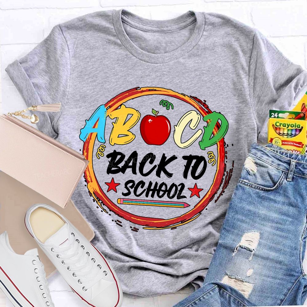 Abcd Back To School And Apple Teacher T-shirt