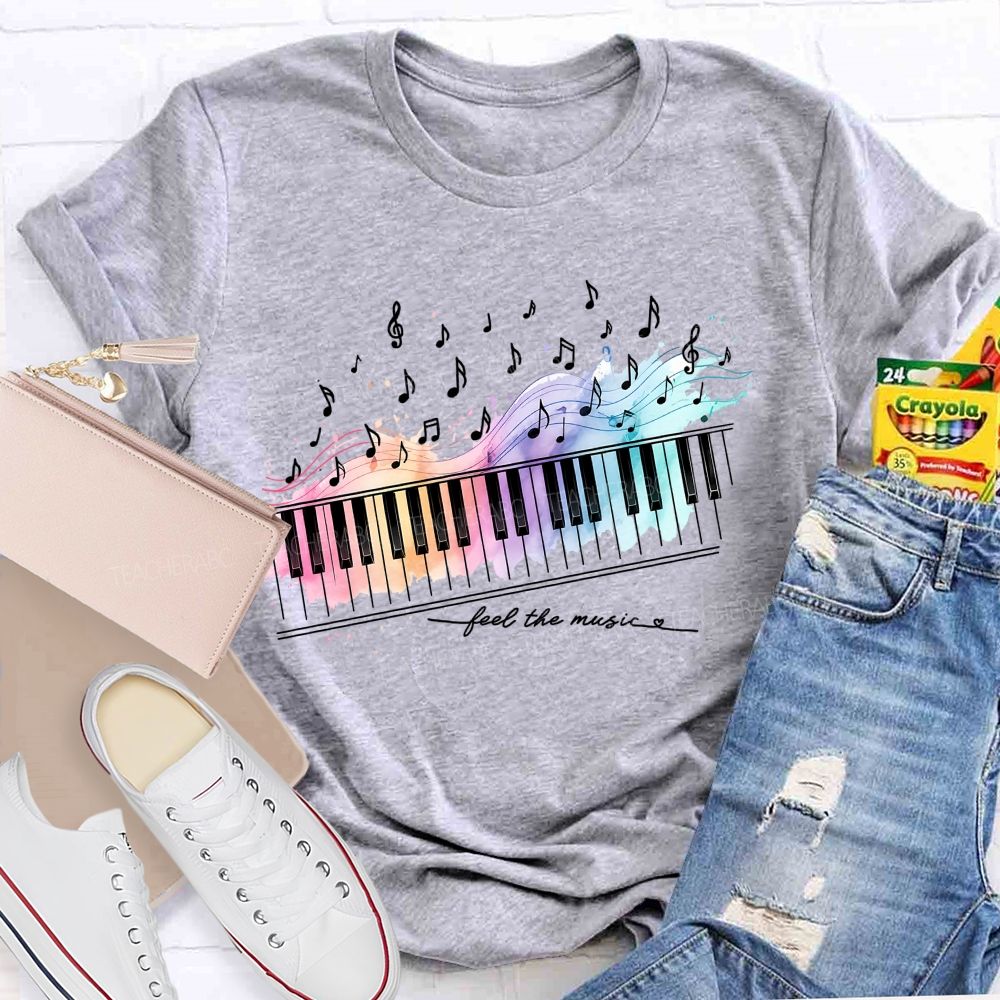 Feel The Music  Letters  Teacher T-shirt