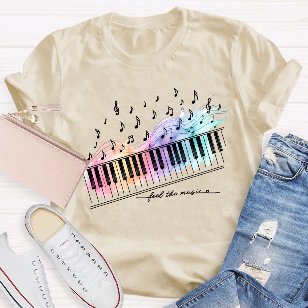 Feel The Music  Letters  Teacher T-shirt