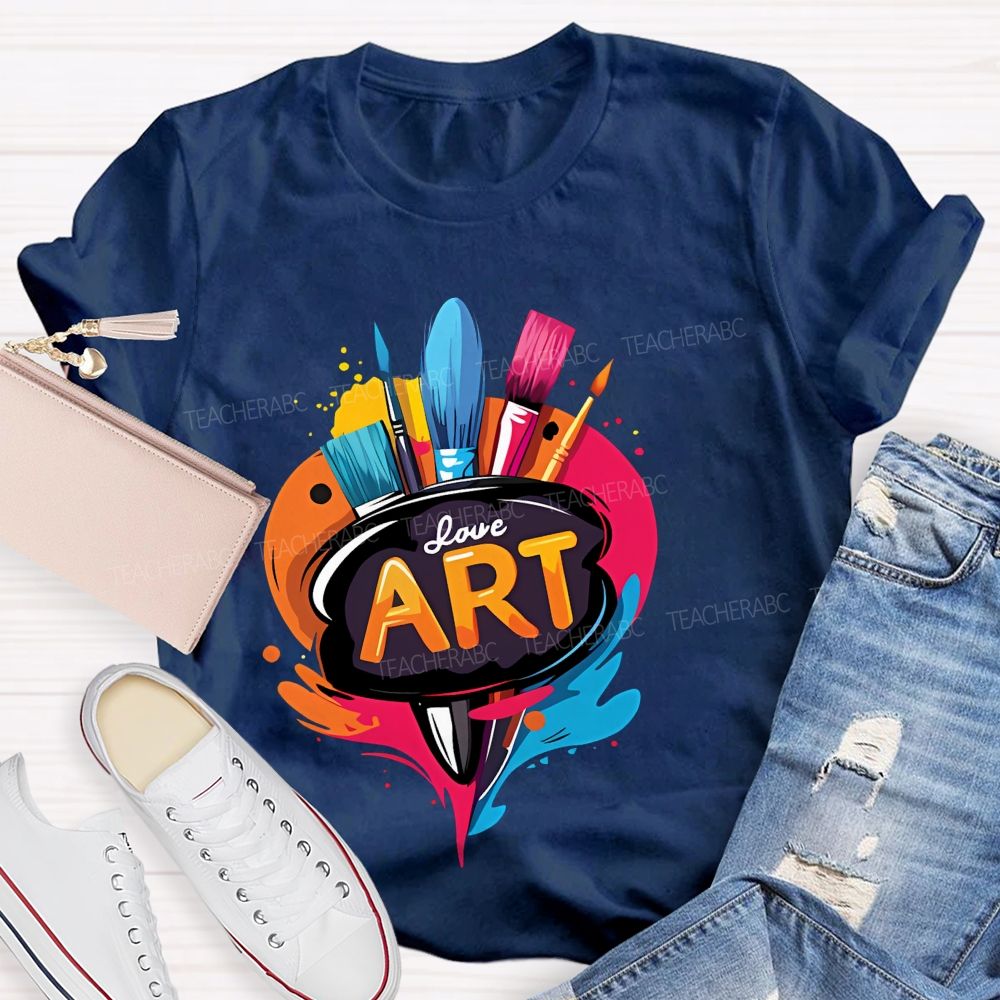 Love Art Pattern  Teacher T-shirt