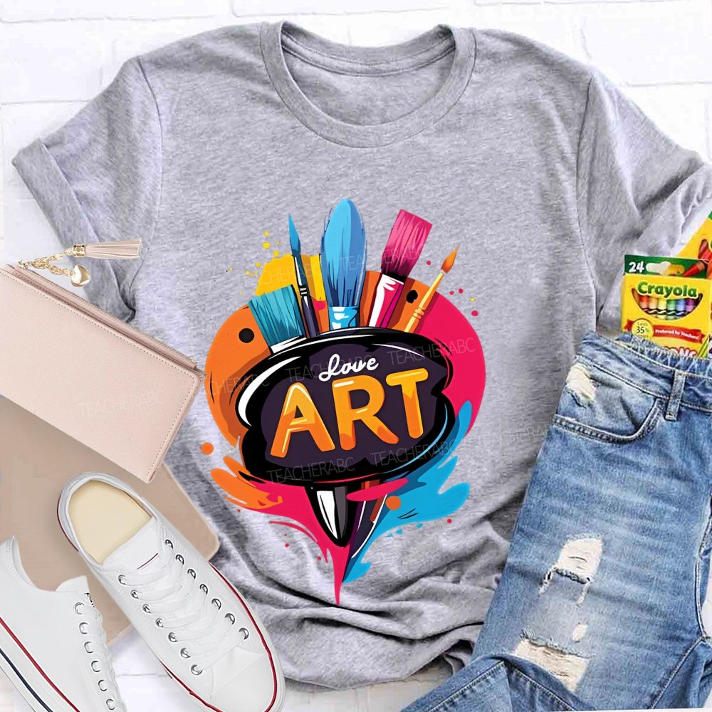 Love Art Pattern  Teacher T-shirt