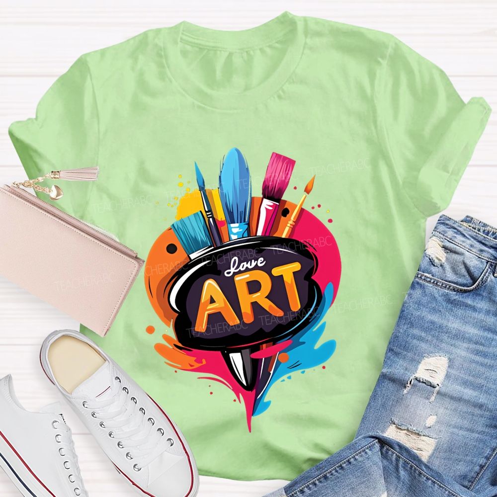 Love Art Pattern  Teacher T-shirt