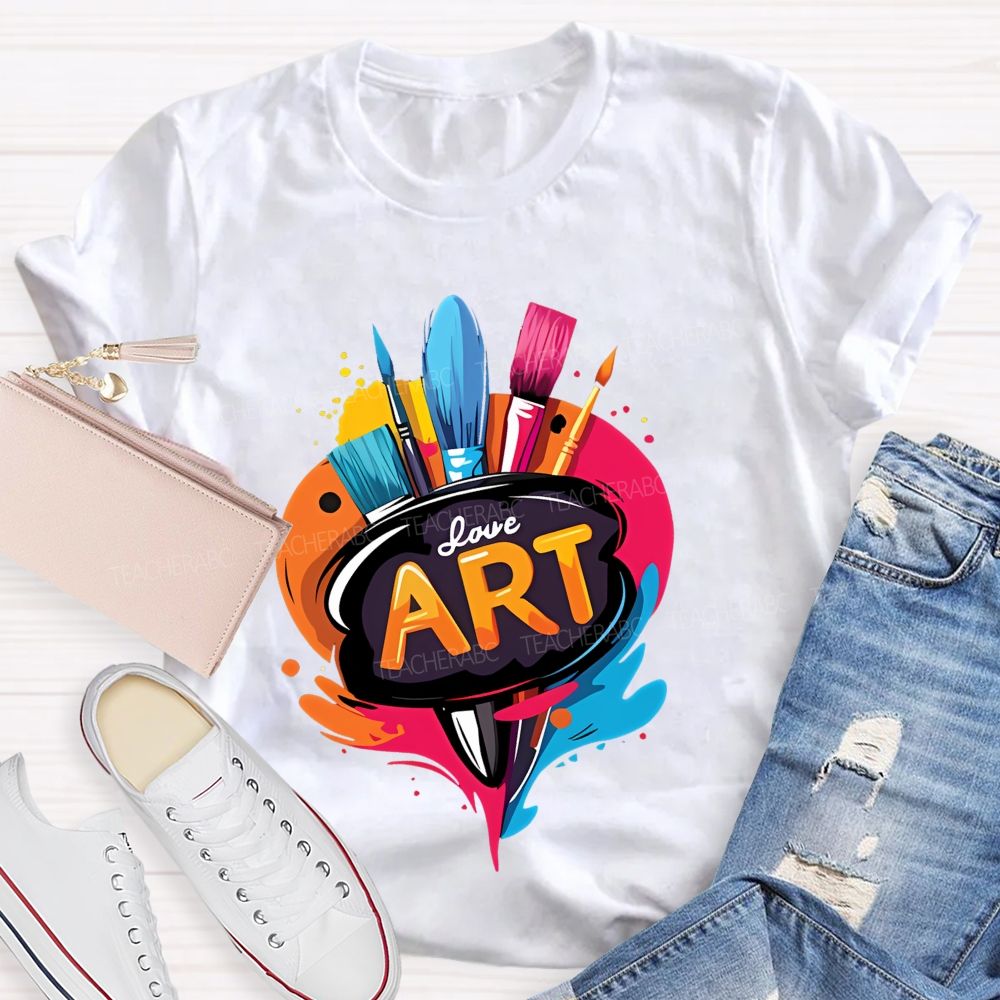 Love Art Pattern  Teacher T-shirt