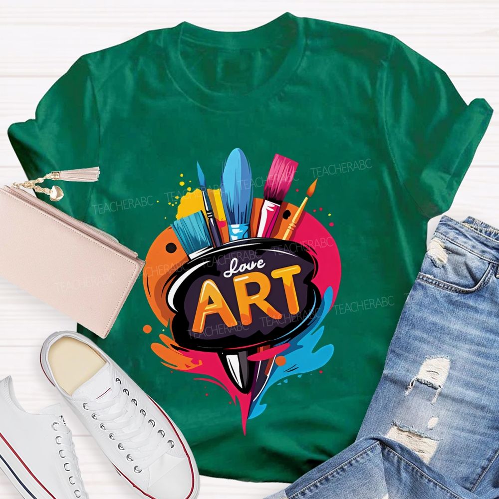Love Art Pattern  Teacher T-shirt