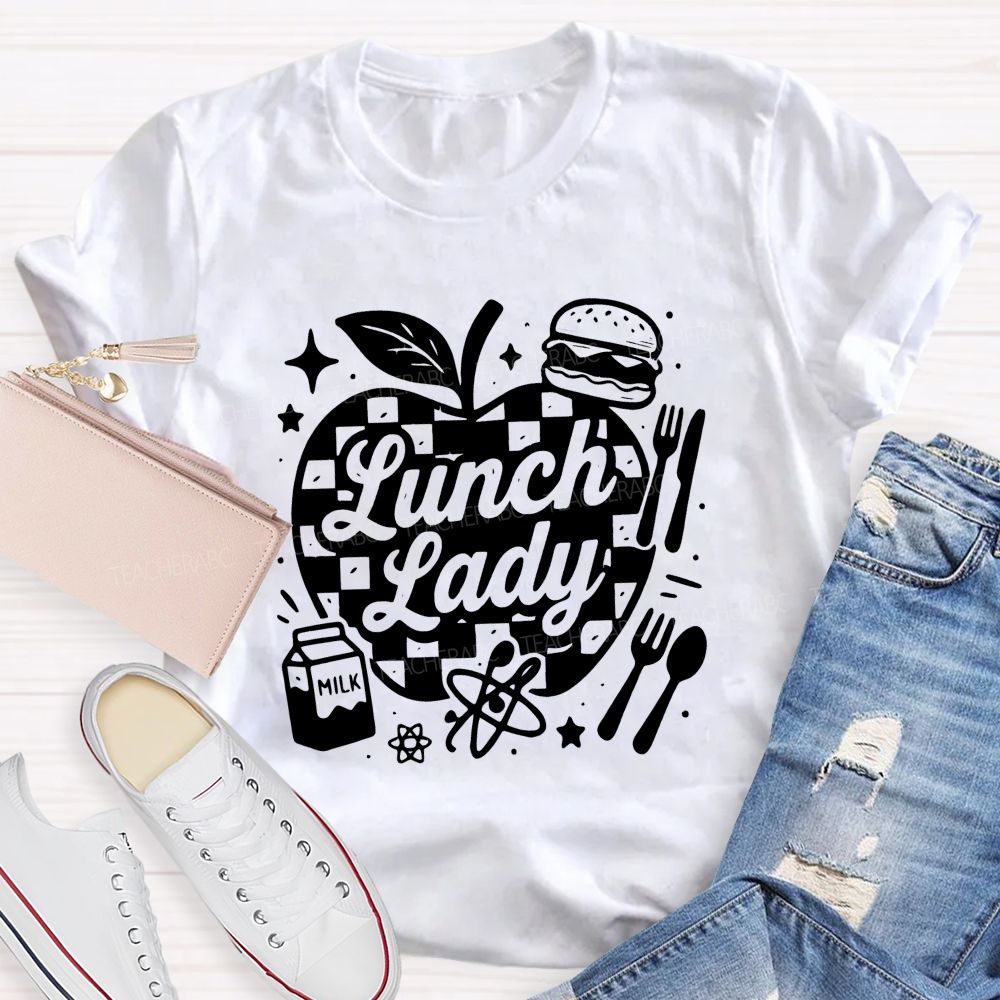 Lunch Lady Apple Teacher T-shirt