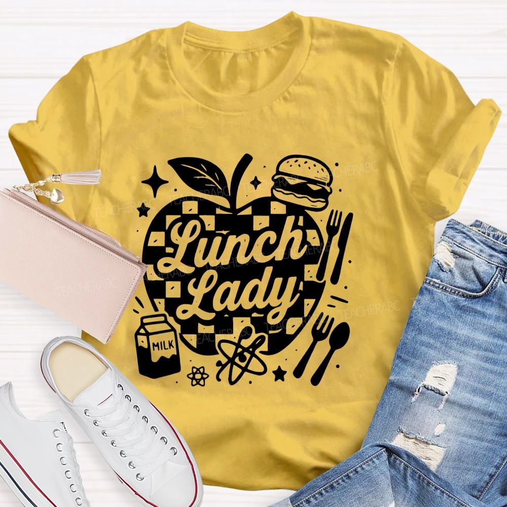 Lunch Lady Apple Teacher T-shirt