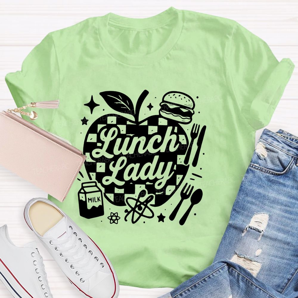 Lunch Lady Apple Teacher T-shirt