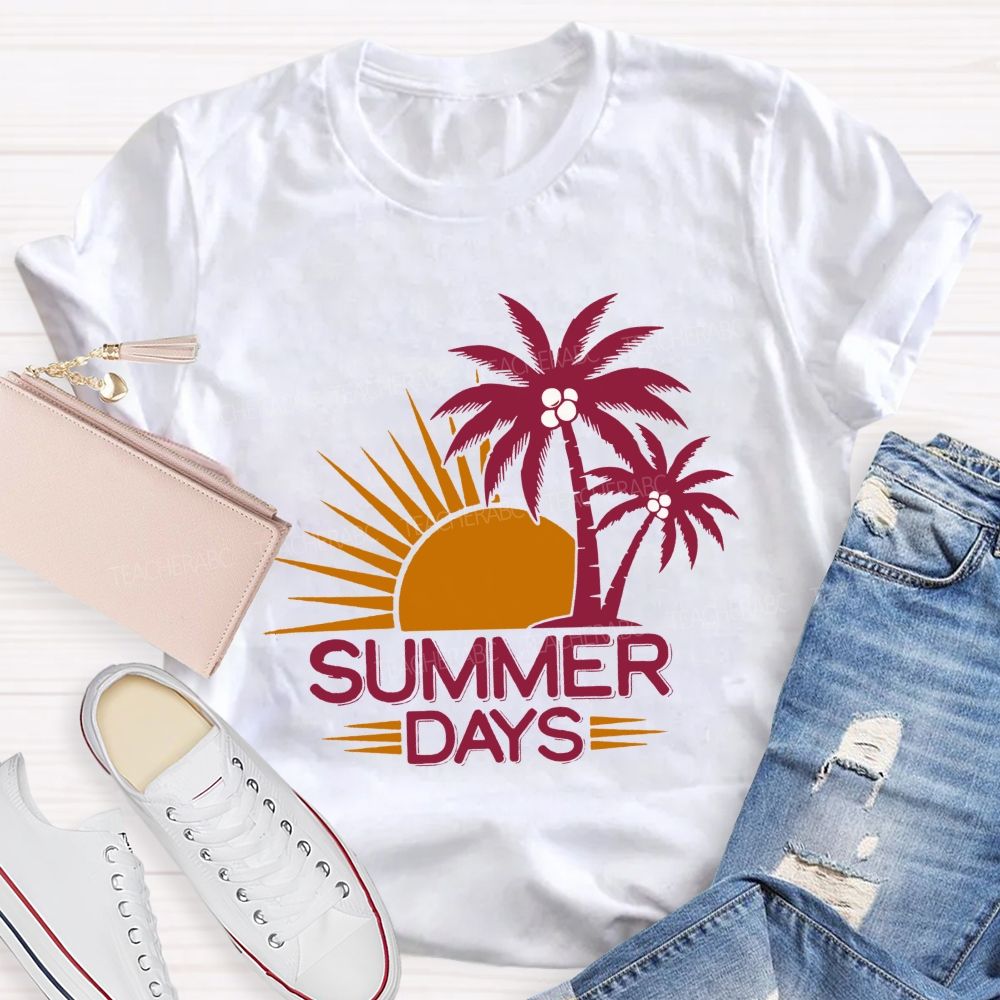 Summer Days Vacation Vibe Teacher T-shirt