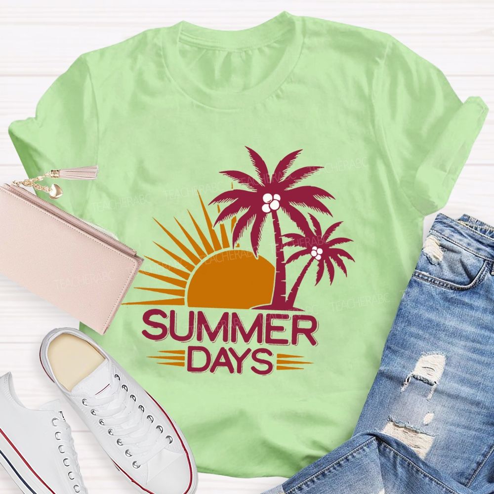 Summer Days Vacation Vibe Teacher T-shirt