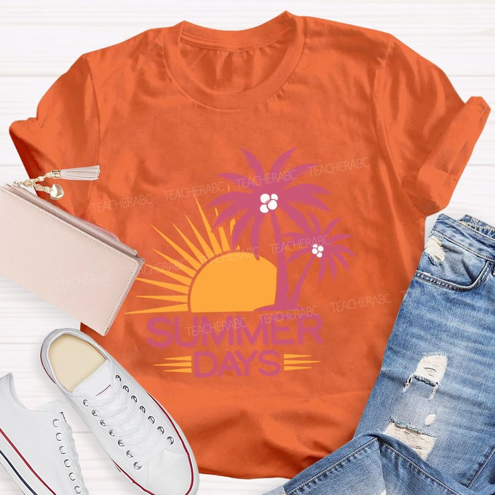 Summer Days Vacation Vibe Teacher T-shirt