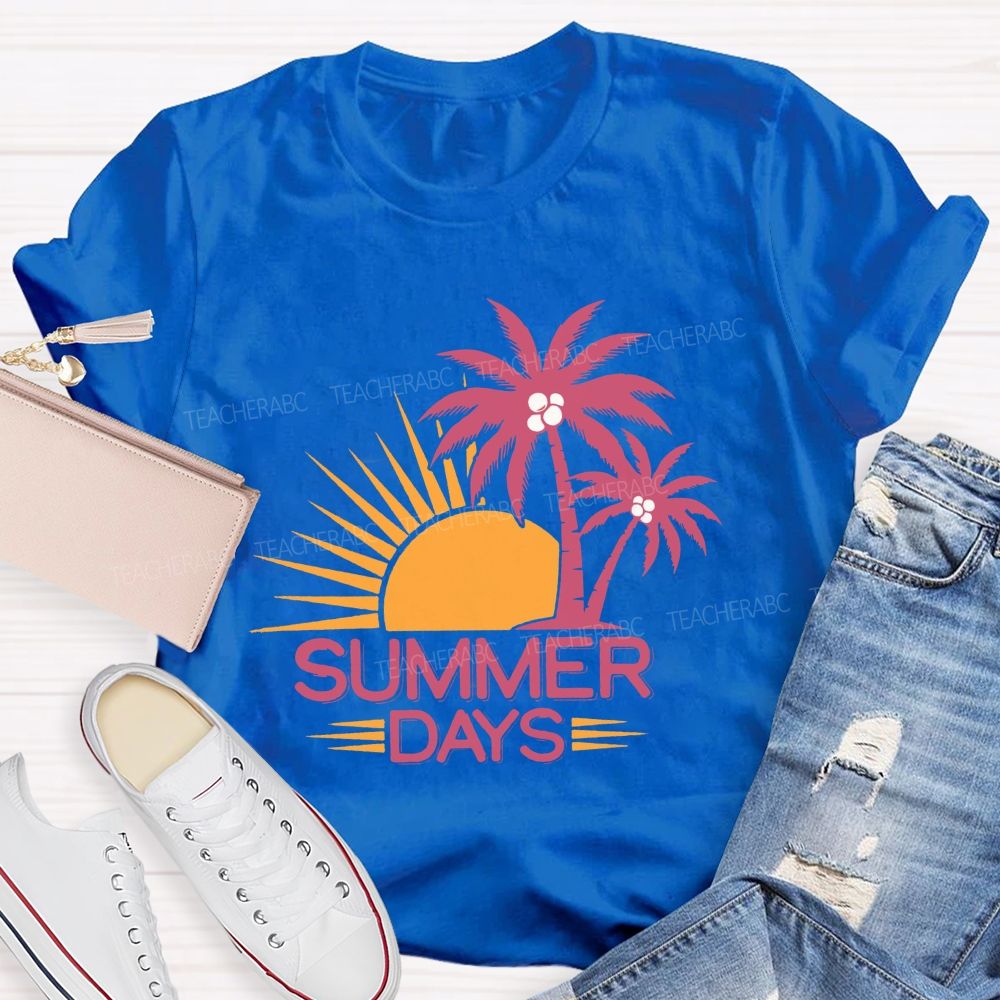 Summer Days Vacation Vibe Teacher T-shirt