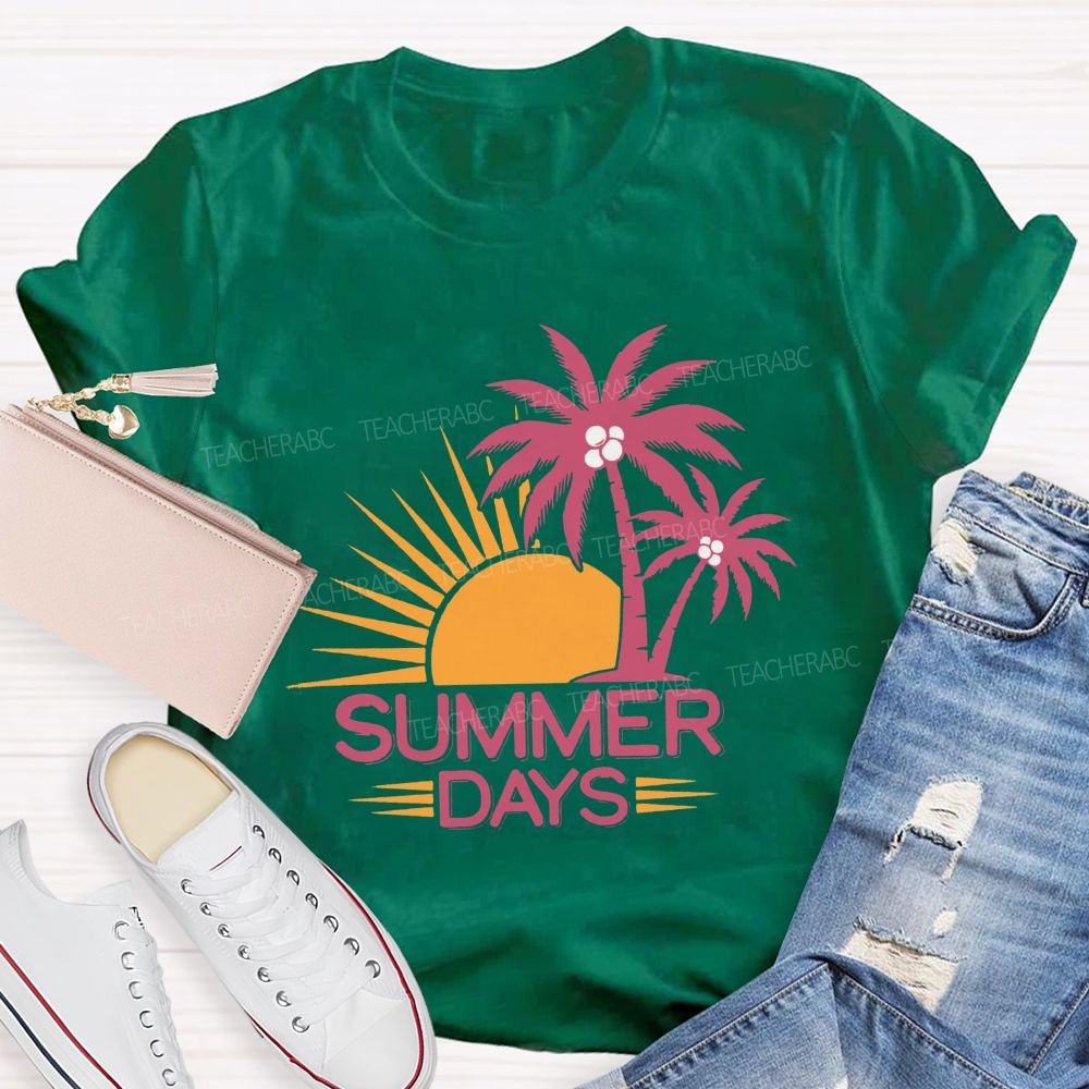 Summer Days Vacation Vibe Teacher T-shirt
