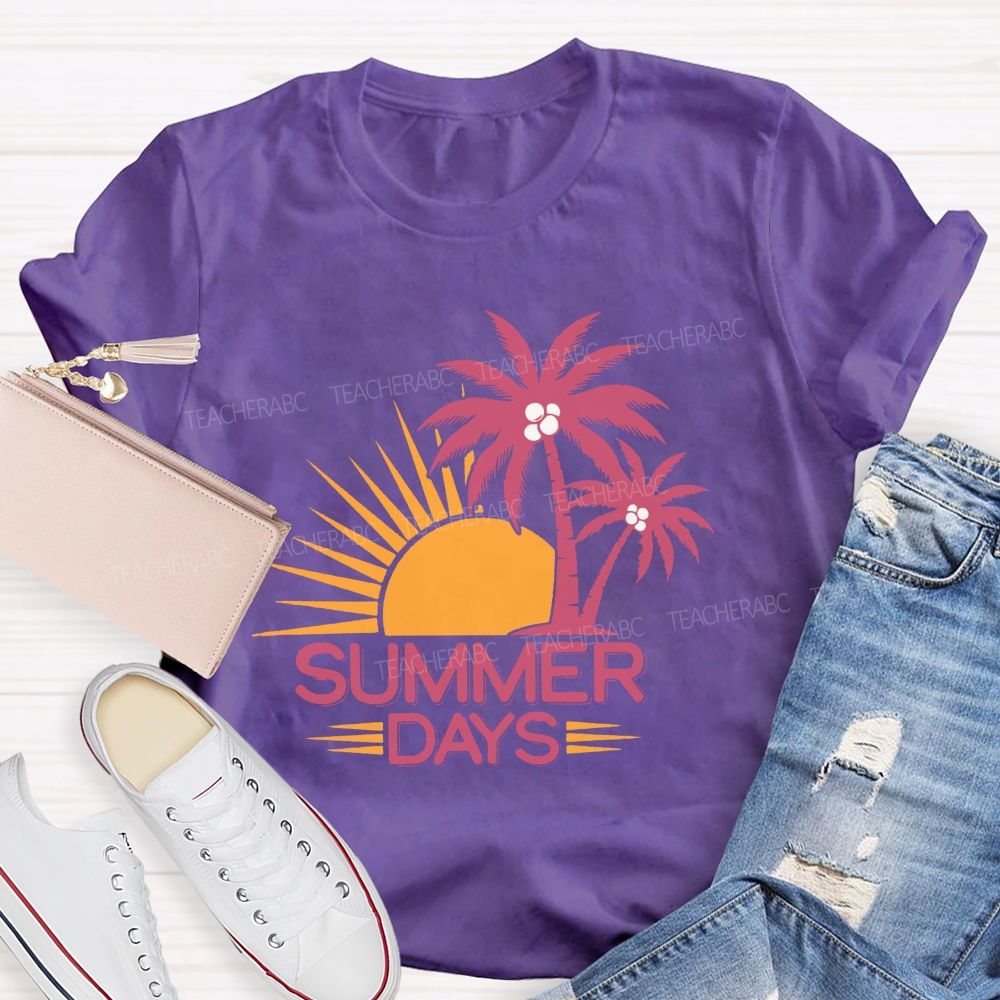 Summer Days Vacation Vibe Teacher T-shirt
