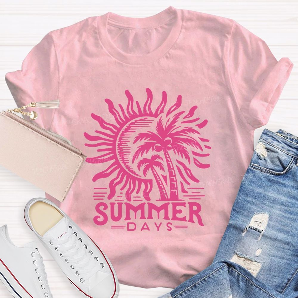 Summer Days And Summer Break Vibes Teacher T-shirt
