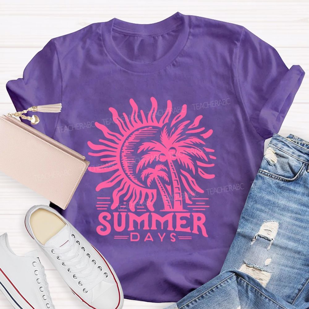 Summer Days And Summer Break Vibes Teacher T-shirt