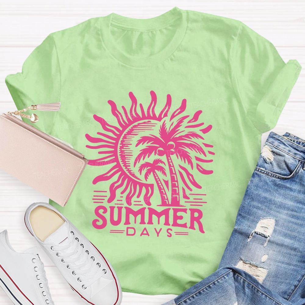 Summer Days And Summer Break Vibes Teacher T-shirt