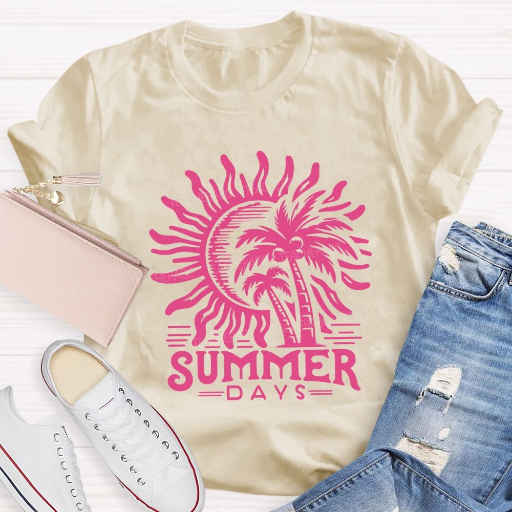 Summer Days And Summer Break Vibes Teacher T-shirt