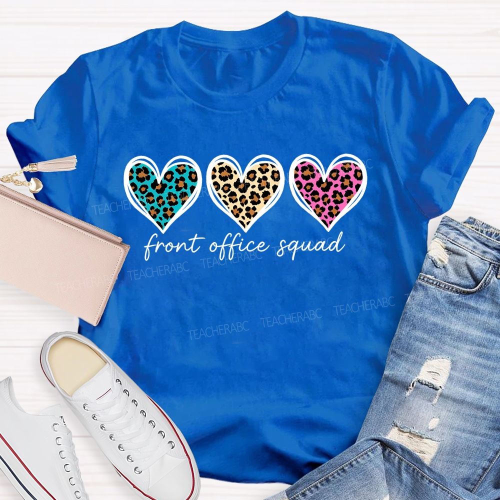 Front Office Squad Leopard Print Heart T-shirt