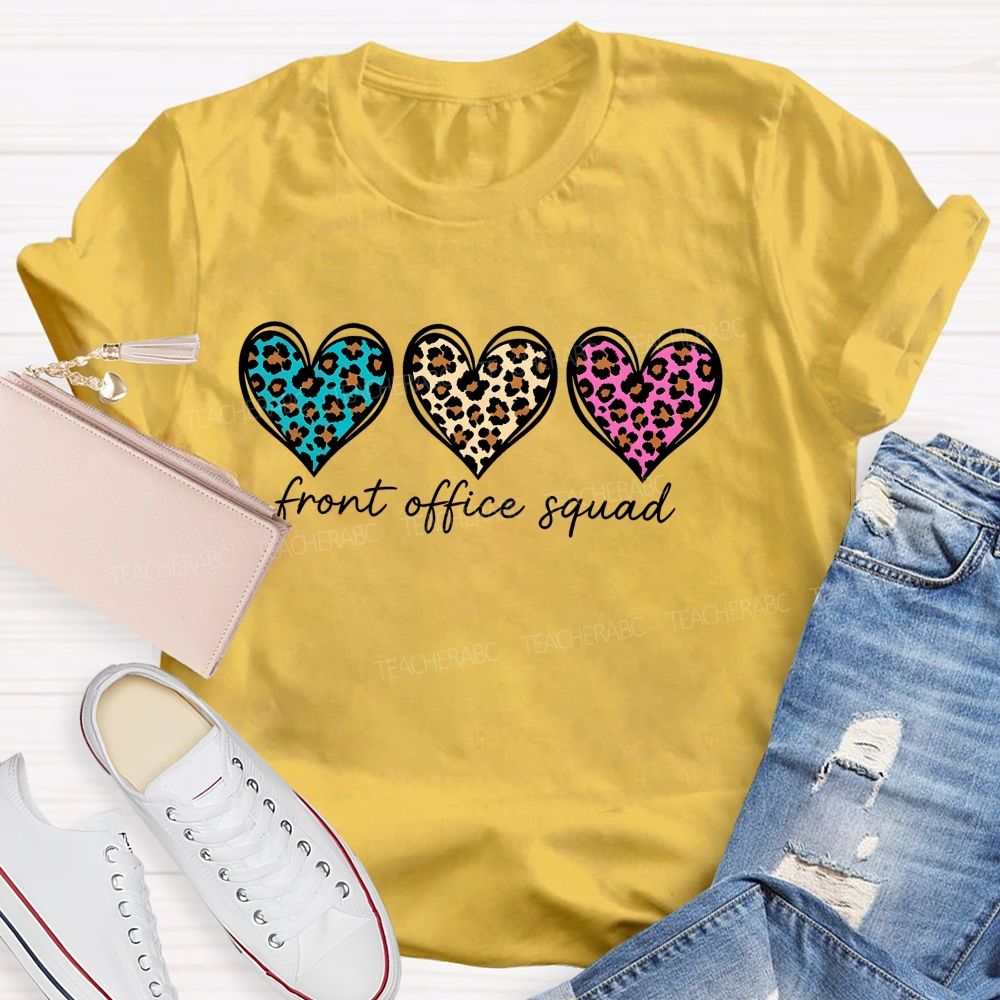 Front Office Squad Leopard Print Heart T-shirt
