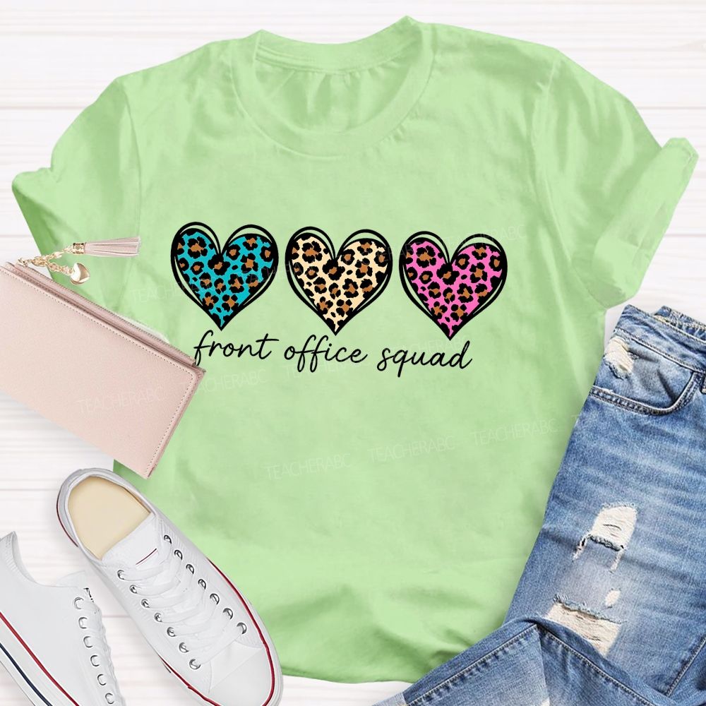 Front Office Squad Leopard Print Heart T-shirt