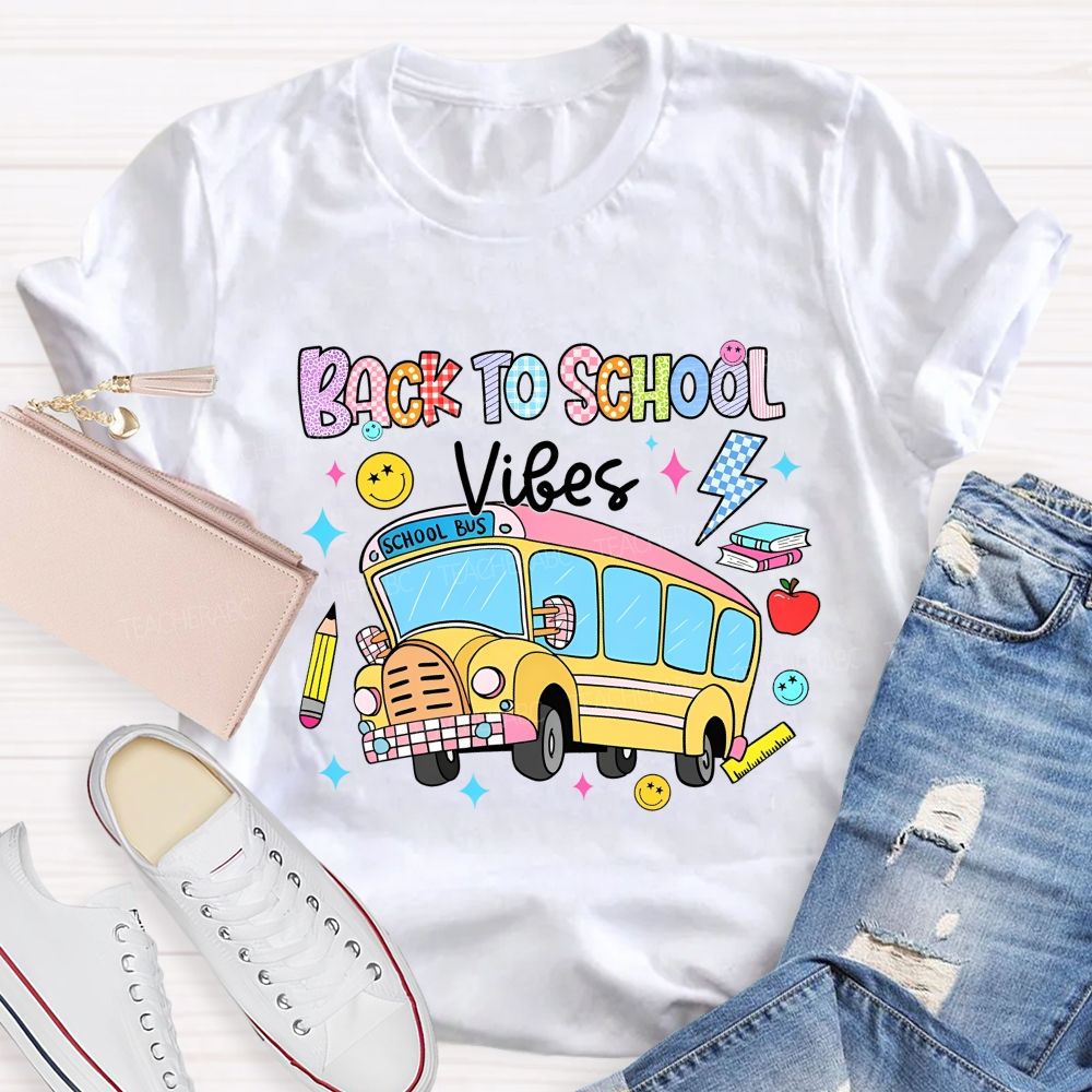 Back To School Vibes School Bus T-shirt