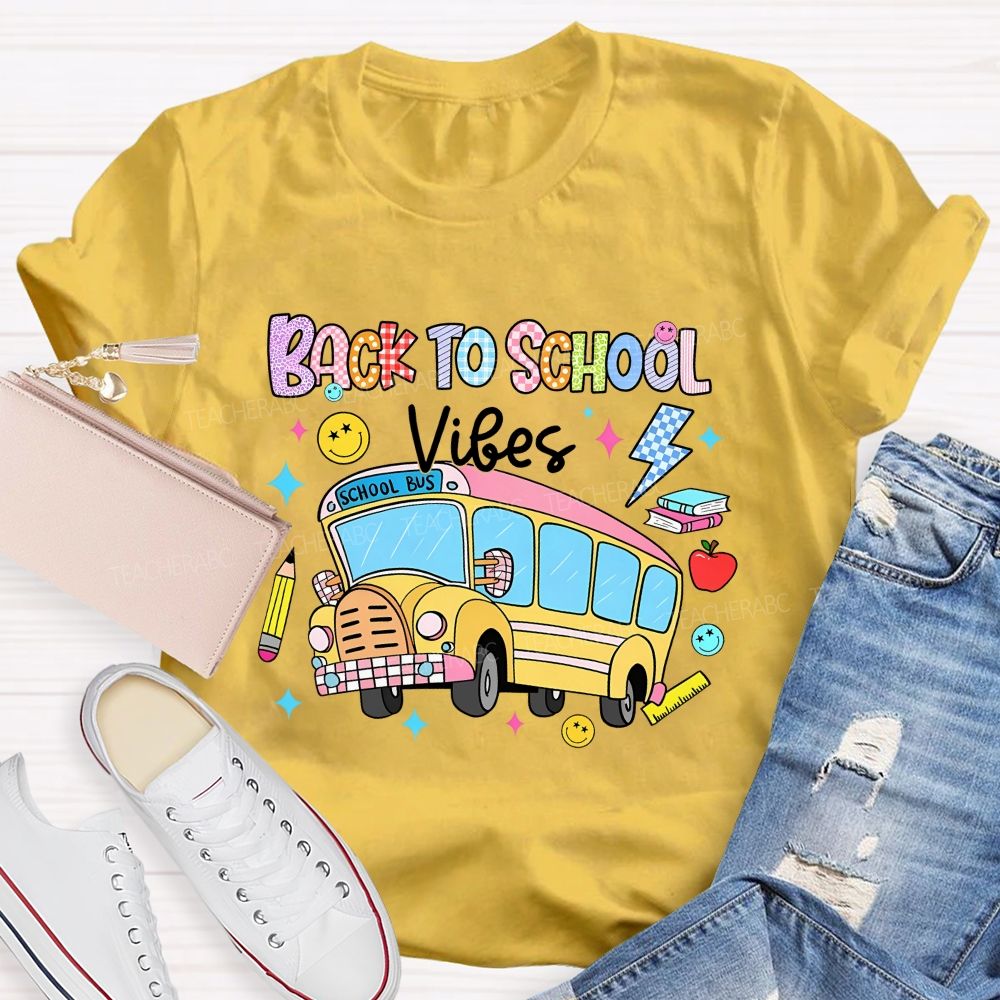 Back To School Vibes School Bus T-shirt