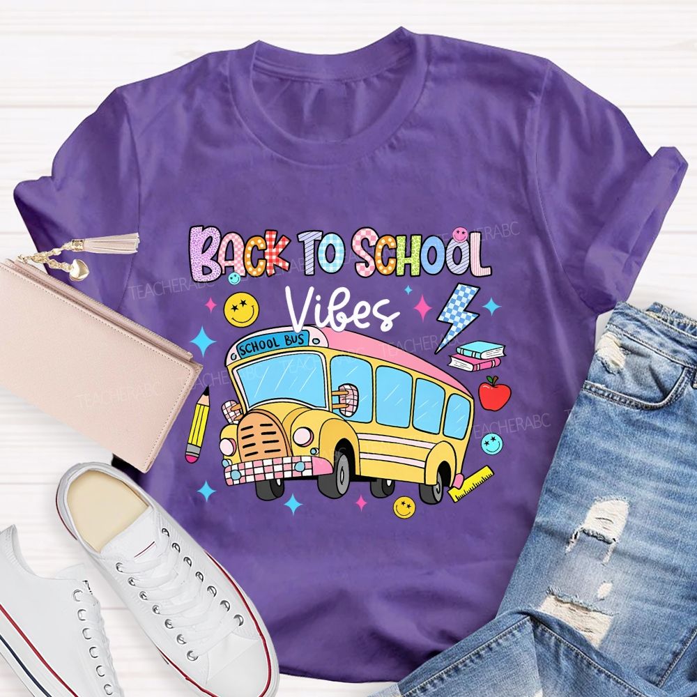 Back To School Vibes School Bus T-shirt