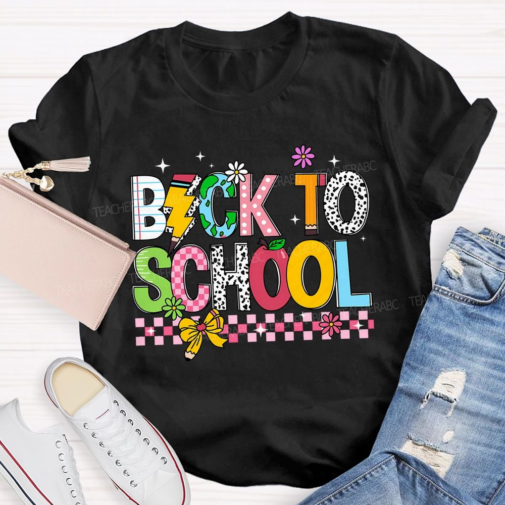 Back To School Ready Set Learn Vibes Teacher T-shirt
