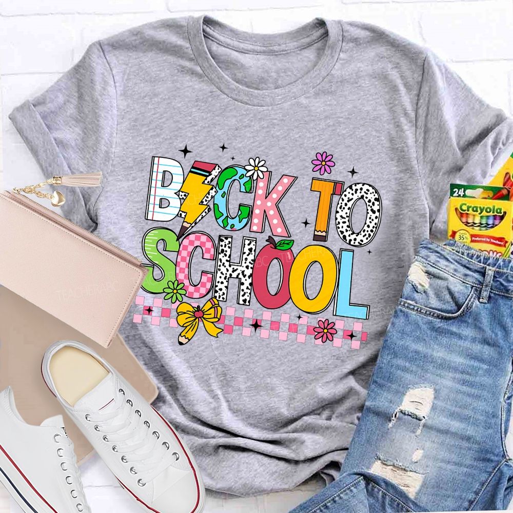 Back To School Ready Set Learn Vibes Teacher T-shirt