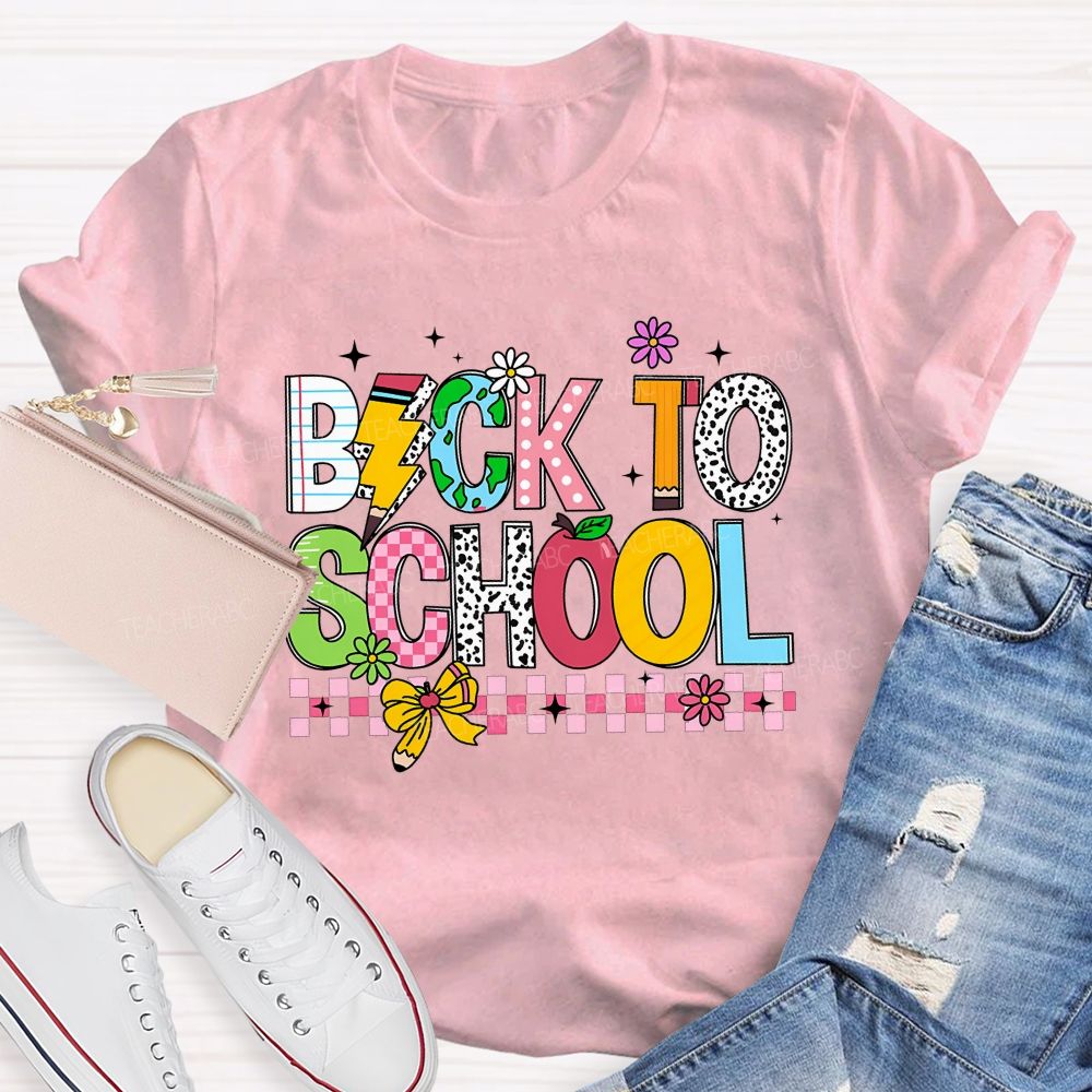 Back To School Ready Set Learn Vibes Teacher T-shirt
