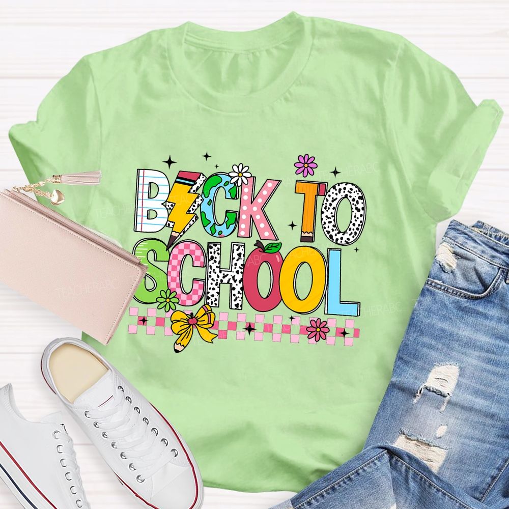 Back To School Ready Set Learn Vibes Teacher T-shirt