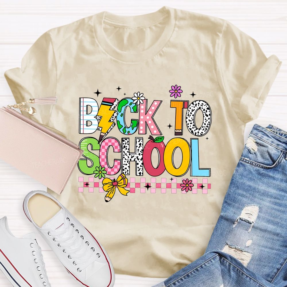 Back To School Ready Set Learn Vibes Teacher T-shirt