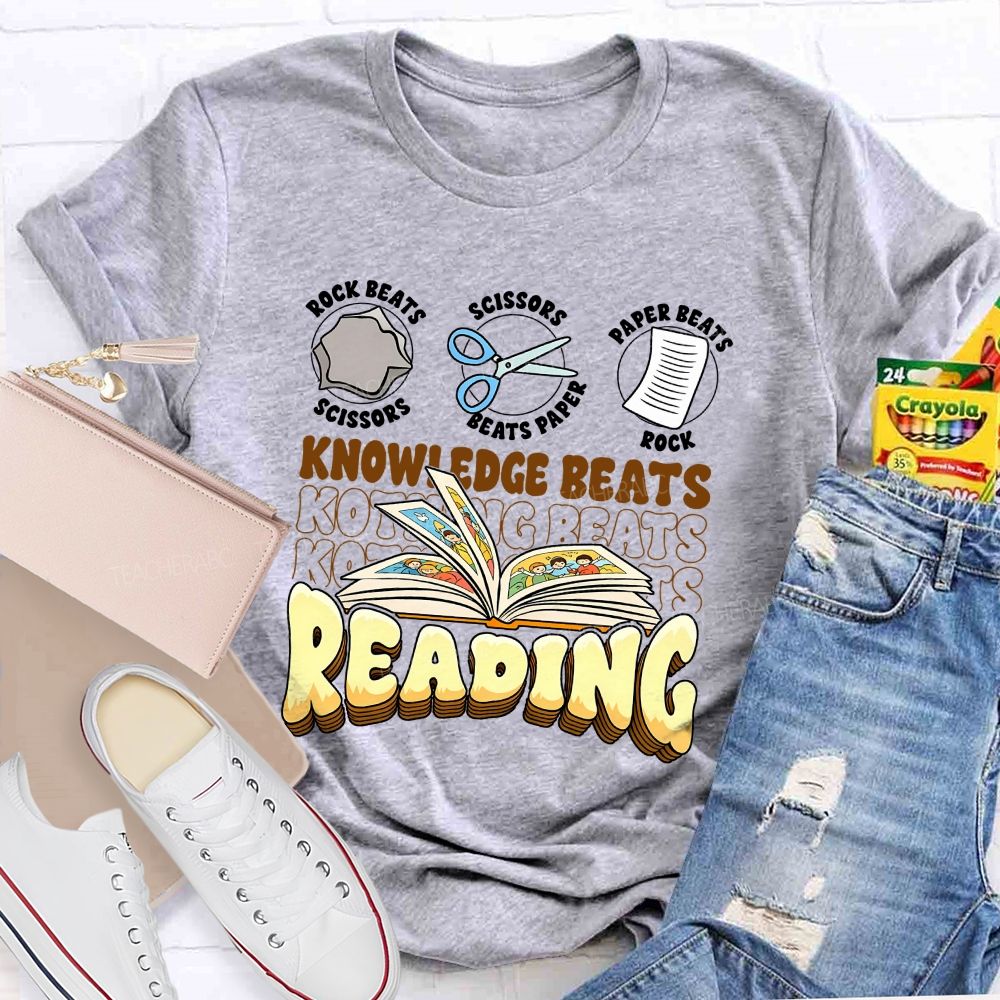 Knowledge Beats Reading Teacher T-shirt